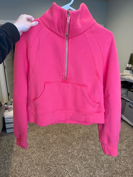 Hot Pink Lululemon Scuba with gold accents